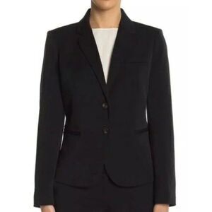 J.Crew Schoolboy Black Wool Jacket Blazer Two Button Notch Lapel Classic Size 12
